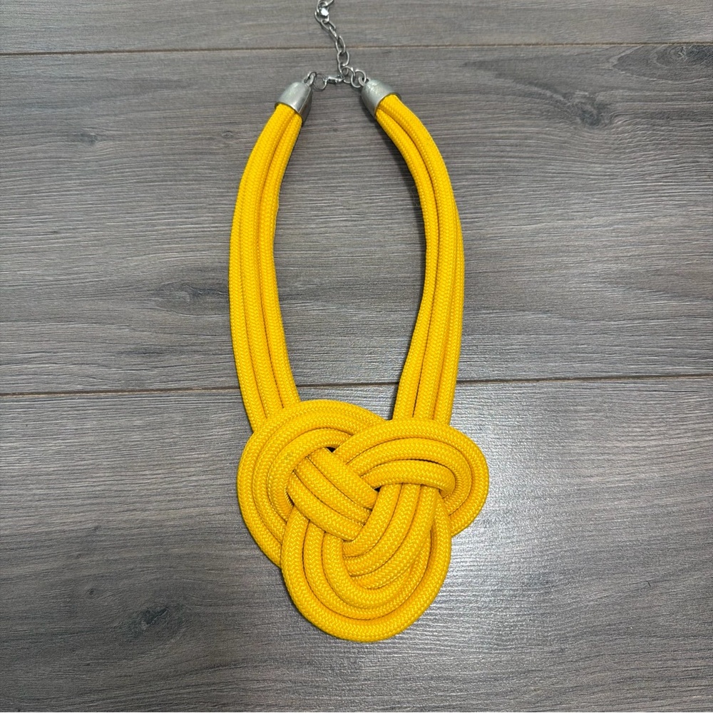 Yellow Statement Knot Necklace - Women Jewelry